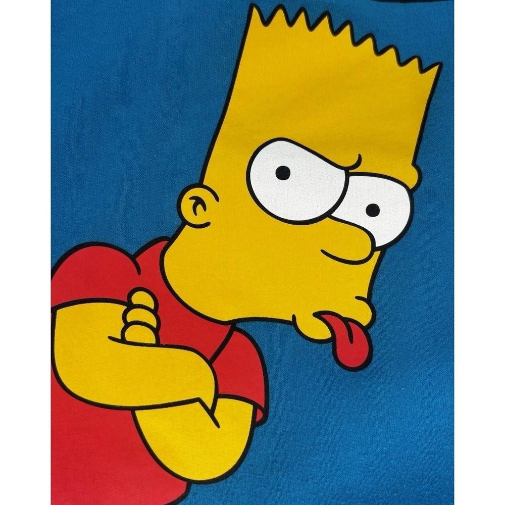 The Simpsons Bart Simpson Boys or Girls Blue Pullover Hoodie Size 18/20 Fleece - Picture 6 of 8